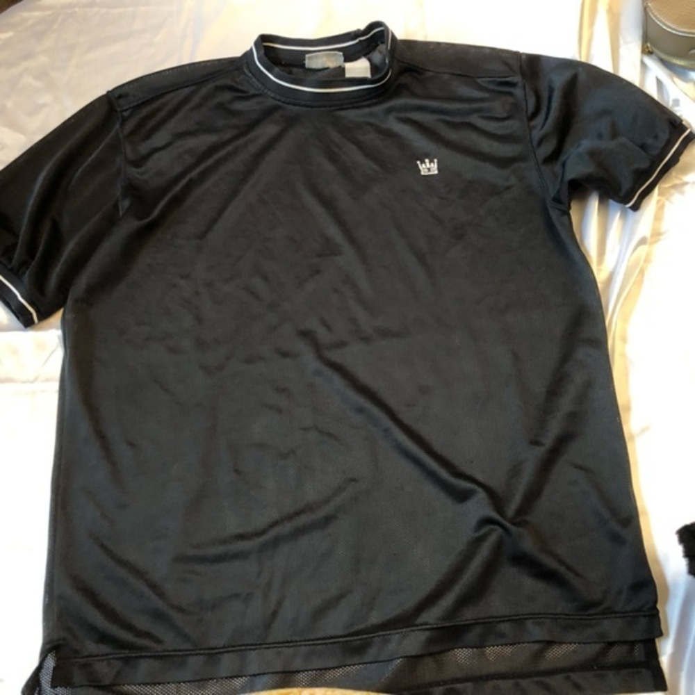 Vintage Athletic Works Men’s Black Nylon Mesh Shirt Size Large